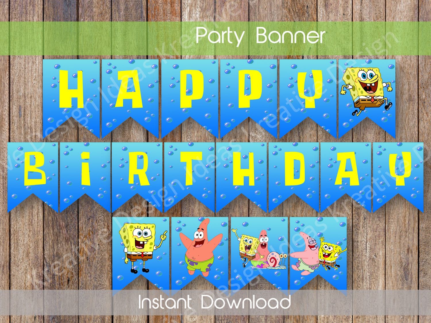 Detail Spongebob Birthday Banner Nomer 40