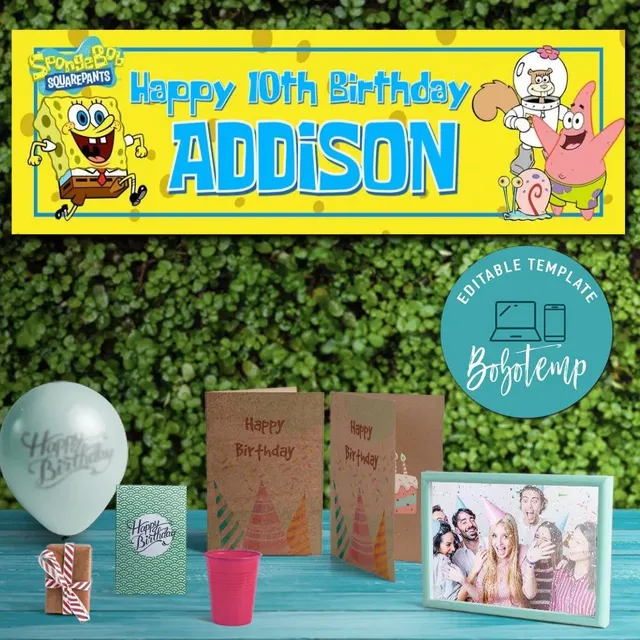 Detail Spongebob Birthday Banner Nomer 48