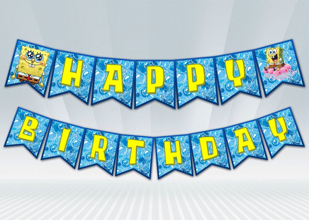 Detail Spongebob Birthday Banner Nomer 7