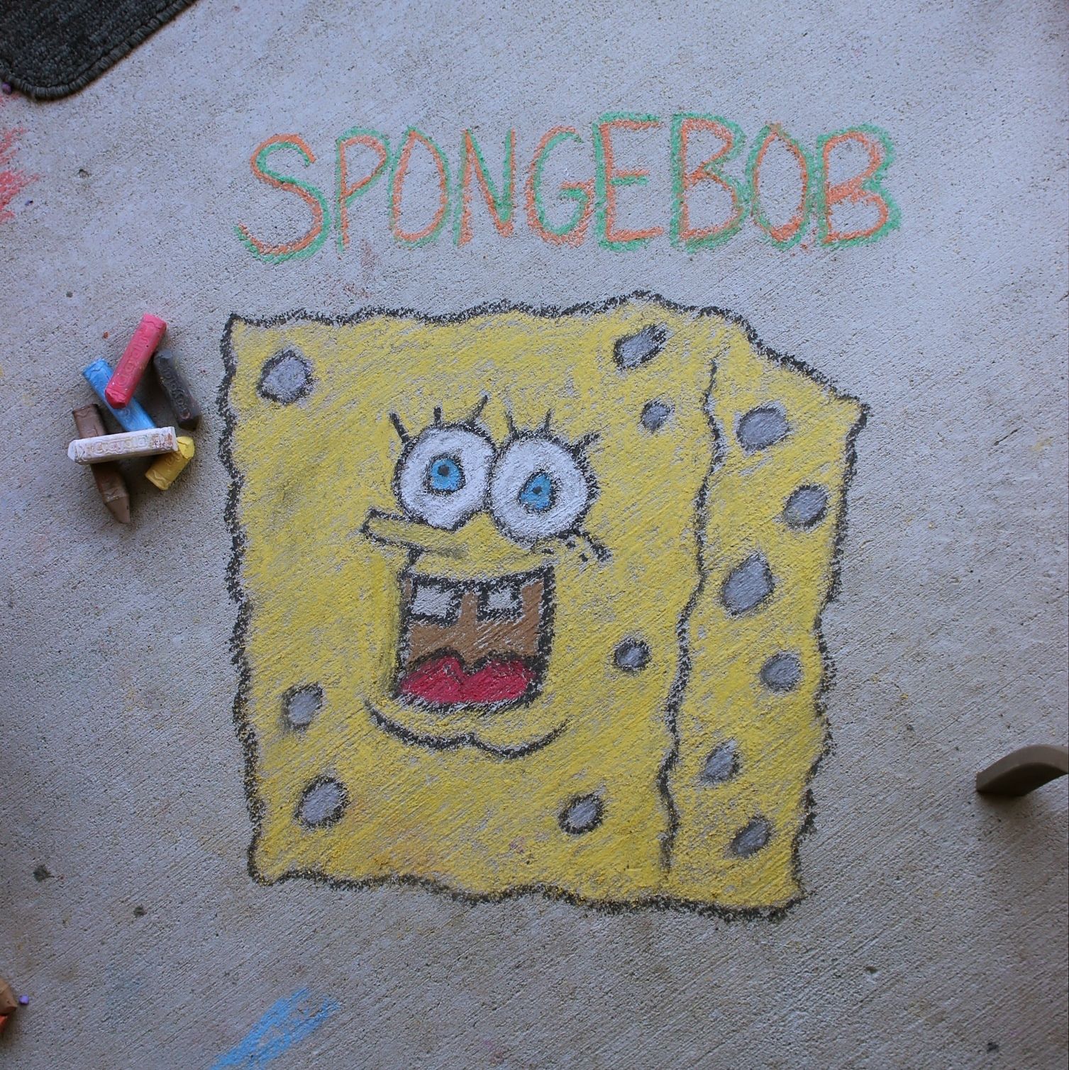 Spongebob Chalk Art - KibrisPDR