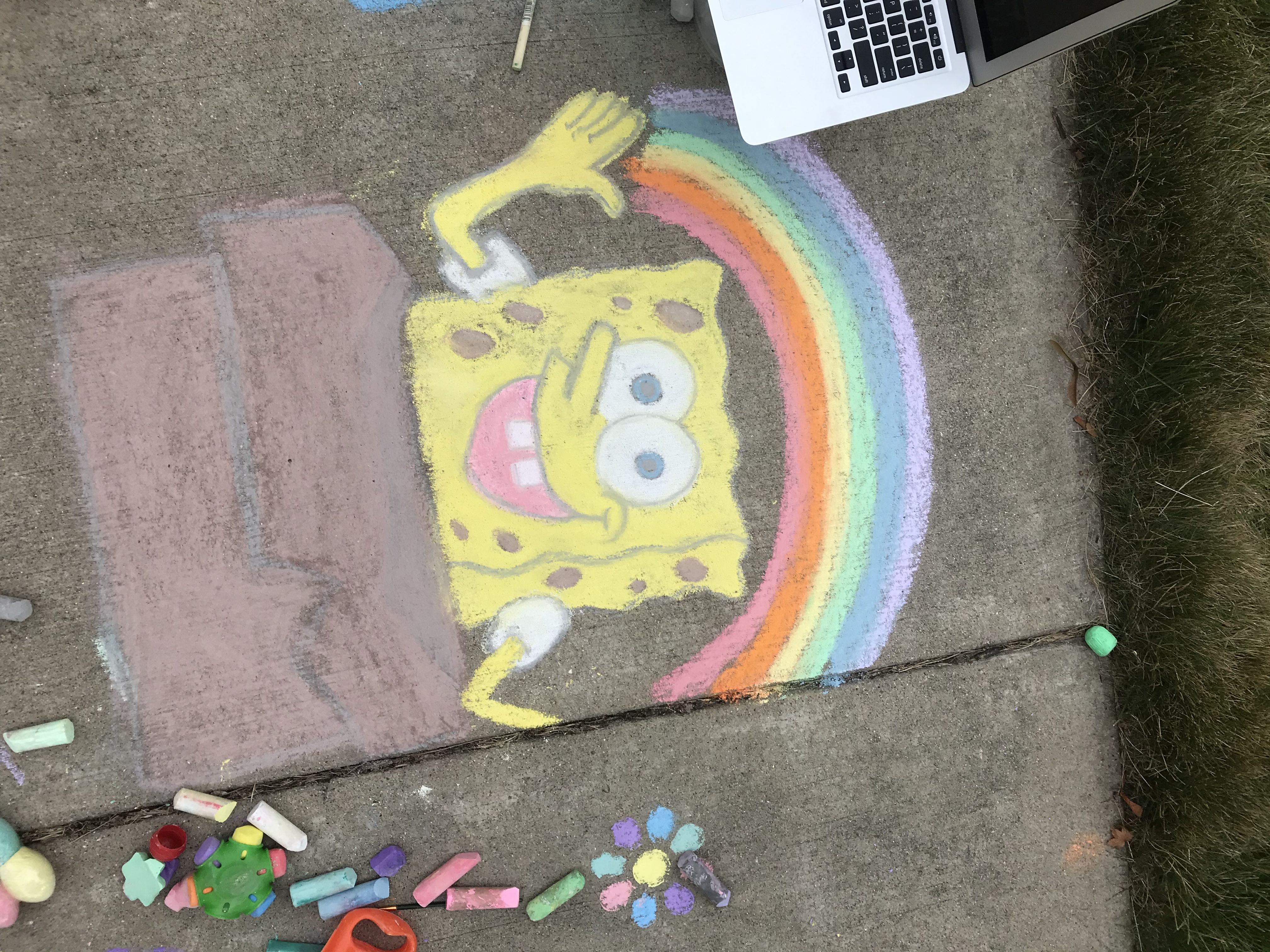 Detail Spongebob Chalk Art Nomer 2