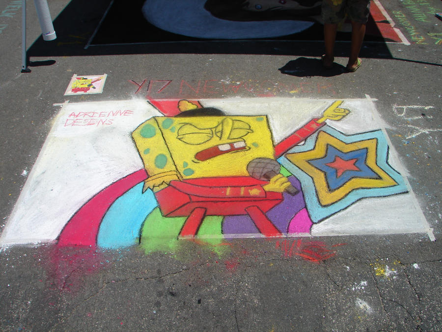 Detail Spongebob Chalk Art Nomer 12