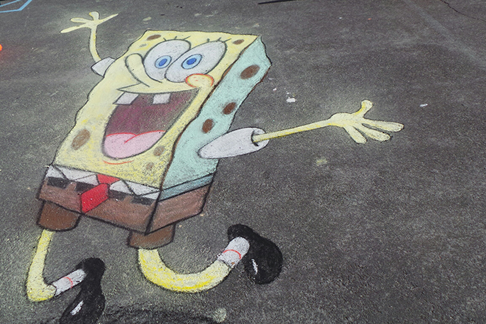 Detail Spongebob Chalk Art Nomer 25