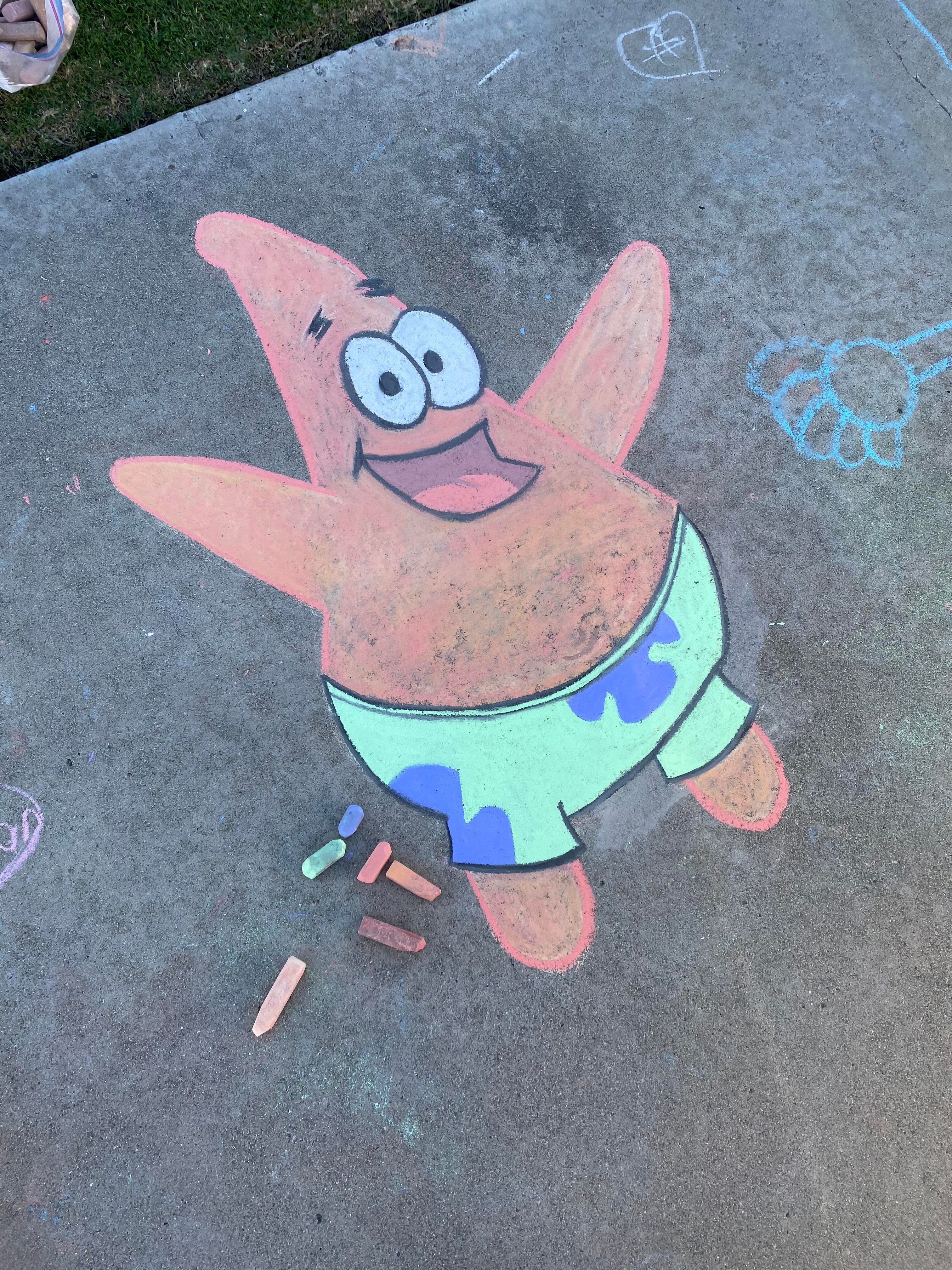 Detail Spongebob Chalk Art Nomer 5