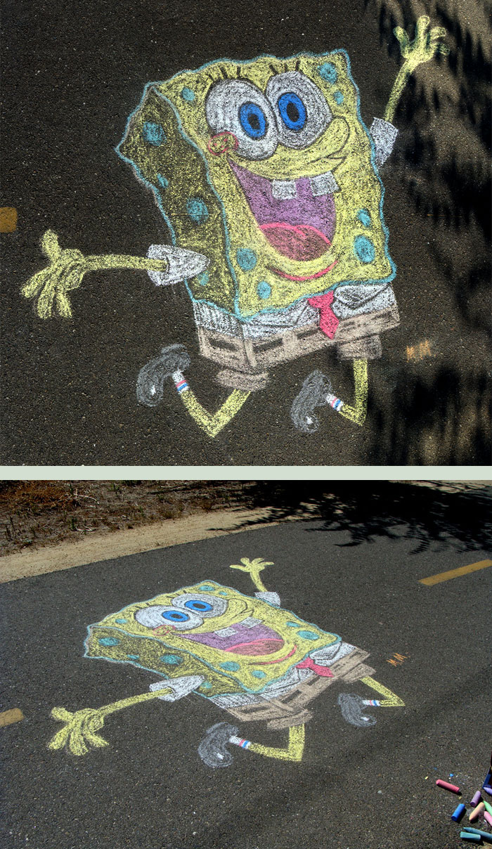 Detail Spongebob Chalk Art Nomer 6
