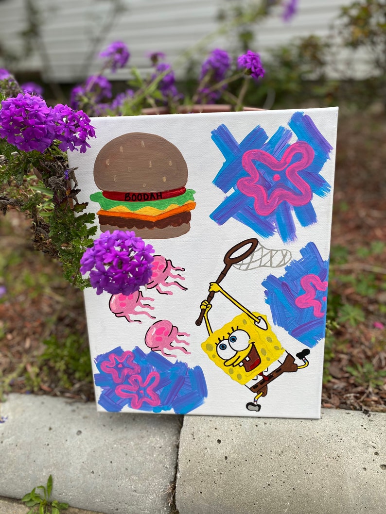 Download Spongebob Flowers Painting Nomer 50