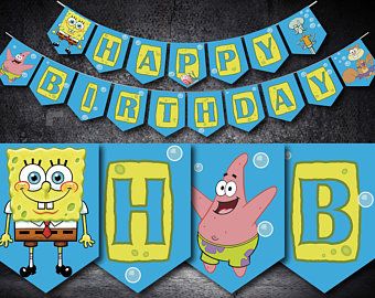 Detail Spongebob Happy Birthday Banner Nomer 5