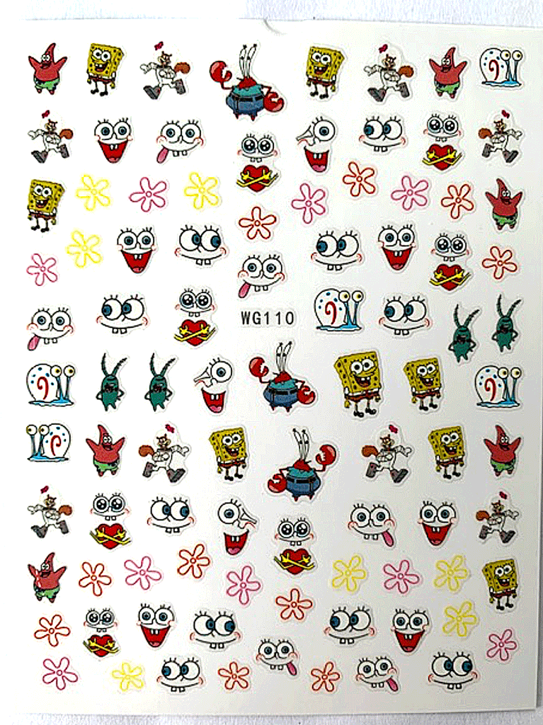 Detail Spongebob Nail Stickers Nomer 3