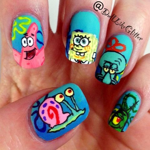 Detail Spongebob Nails Design Nomer 9