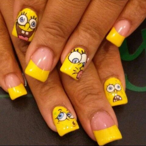 Detail Spongebob Nails Design Nomer 10