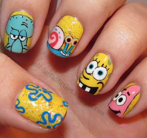Detail Spongebob Nails Design Nomer 14
