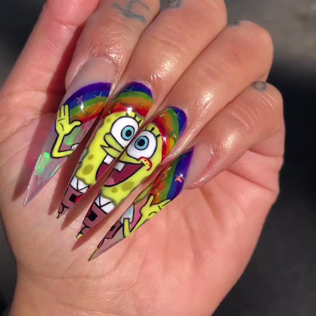 Detail Spongebob Nails Design Nomer 17