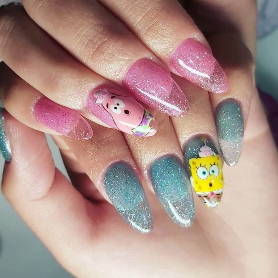 Detail Spongebob Nails Design Nomer 18