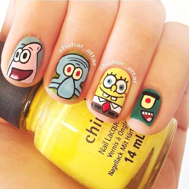 Detail Spongebob Nails Design Nomer 19