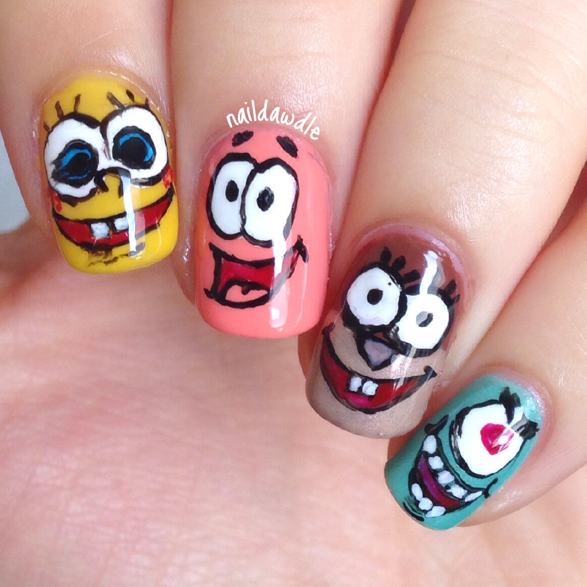 Detail Spongebob Nails Design Nomer 20