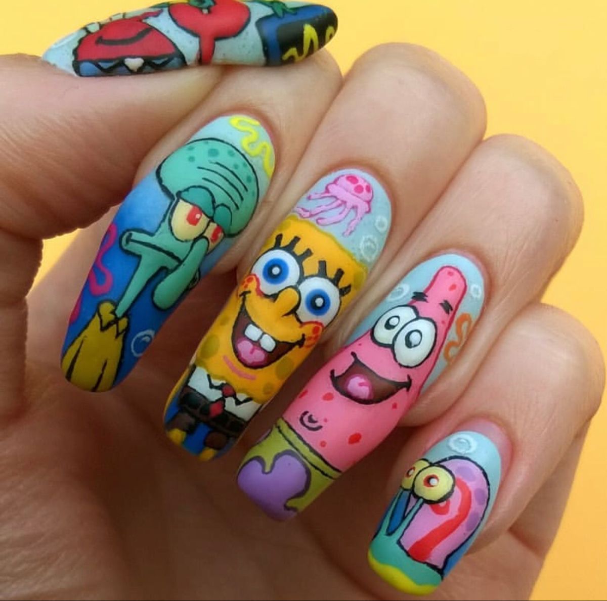 Detail Spongebob Nails Design Nomer 24