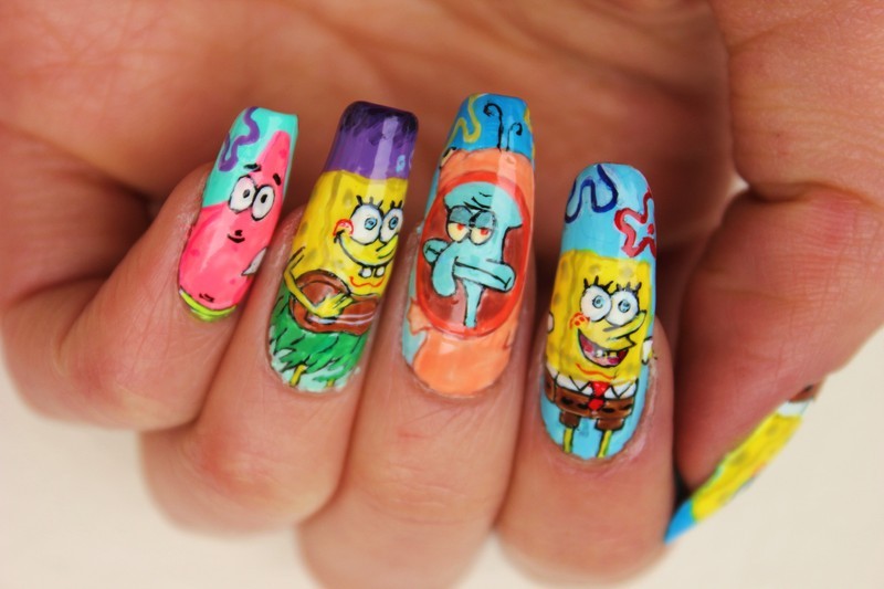Detail Spongebob Nails Design Nomer 26