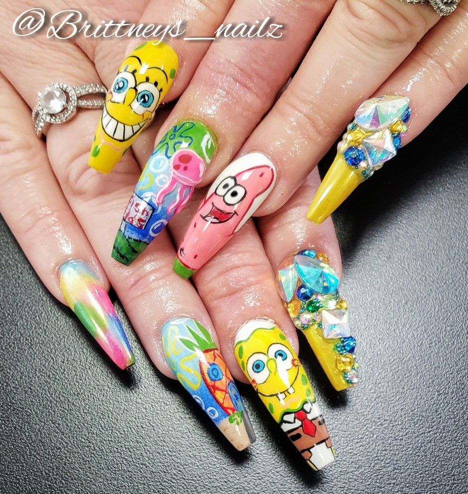 Detail Spongebob Nails Design Nomer 33
