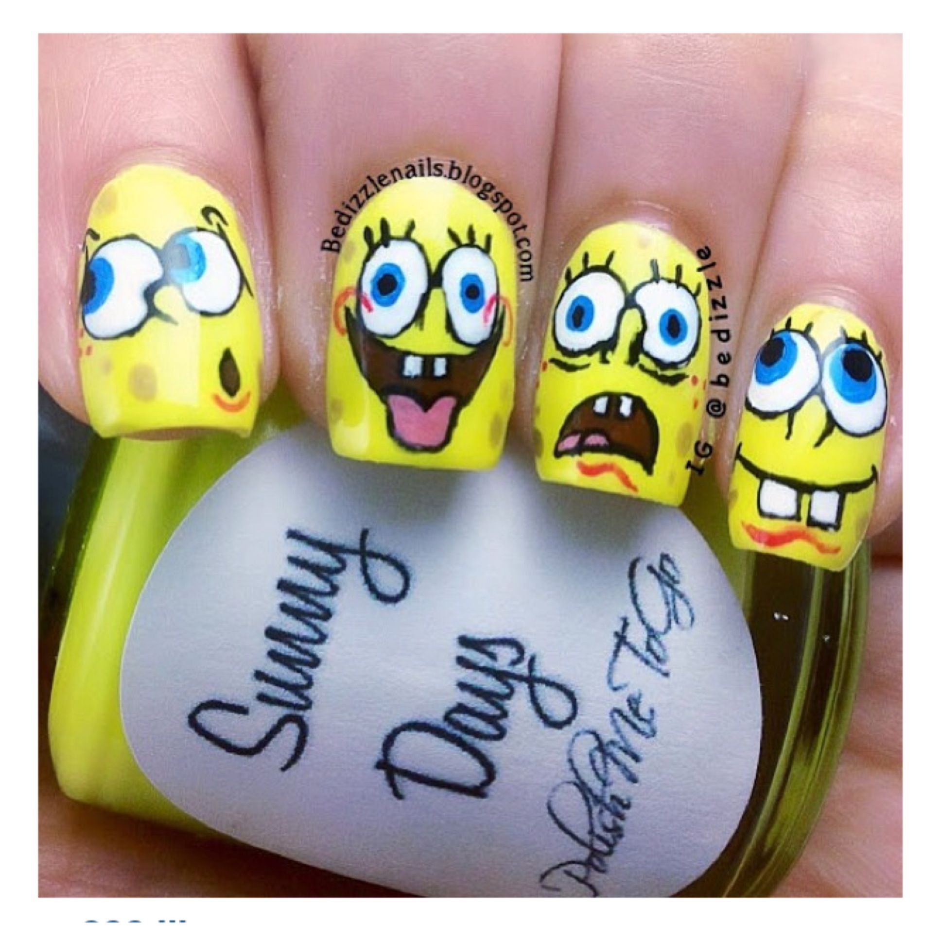 Detail Spongebob Nails Design Nomer 5