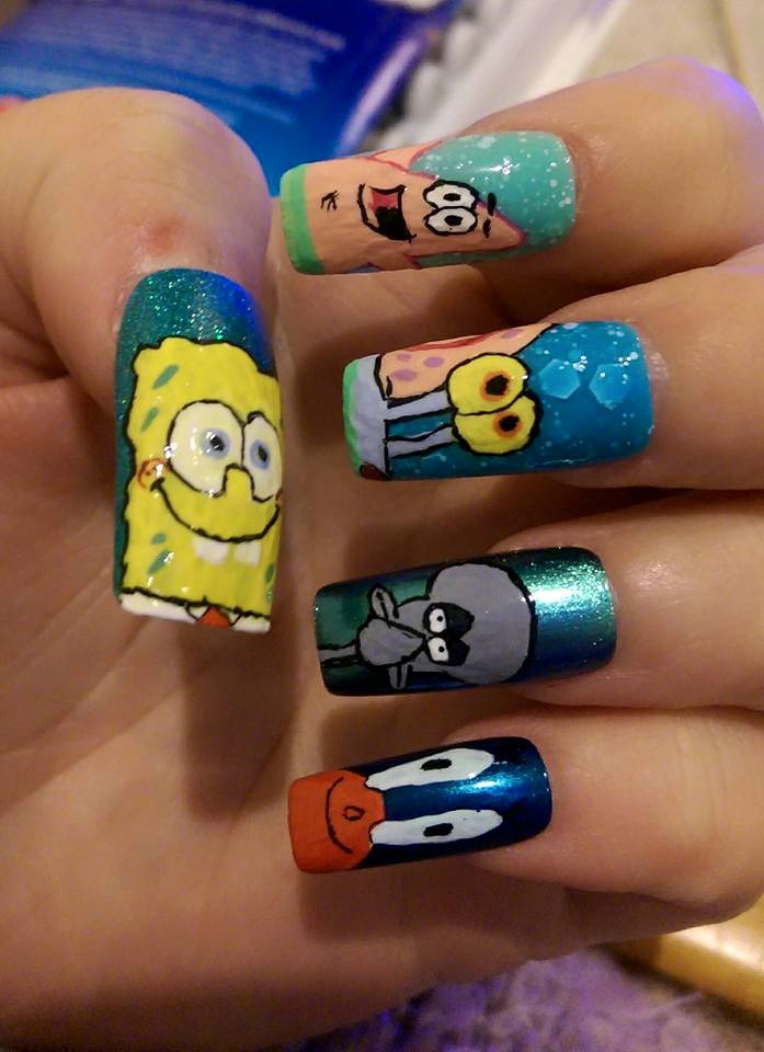 Detail Spongebob Nails Design Nomer 40