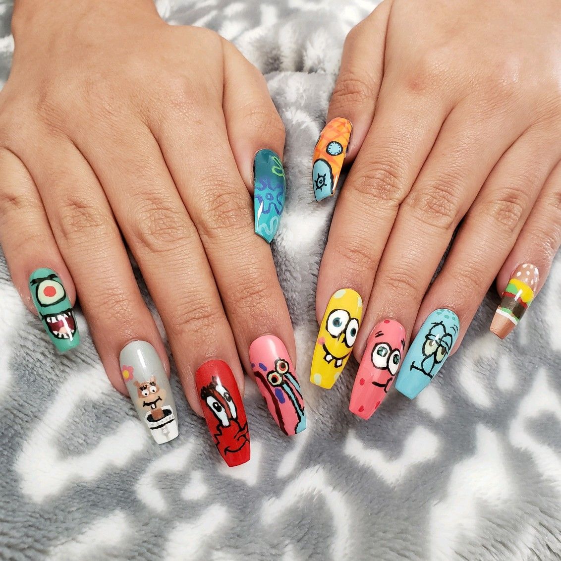 Detail Spongebob Nails Design Nomer 42