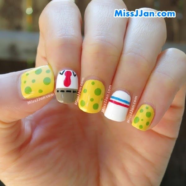 Detail Spongebob Nails Design Nomer 8