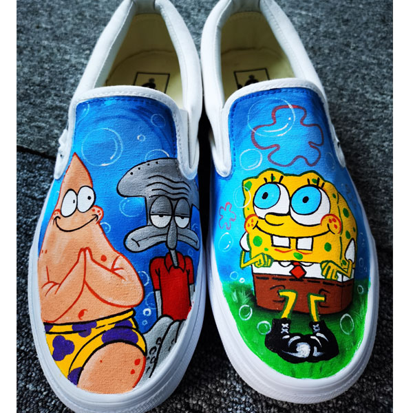 Spongebob Painted Vans - KibrisPDR