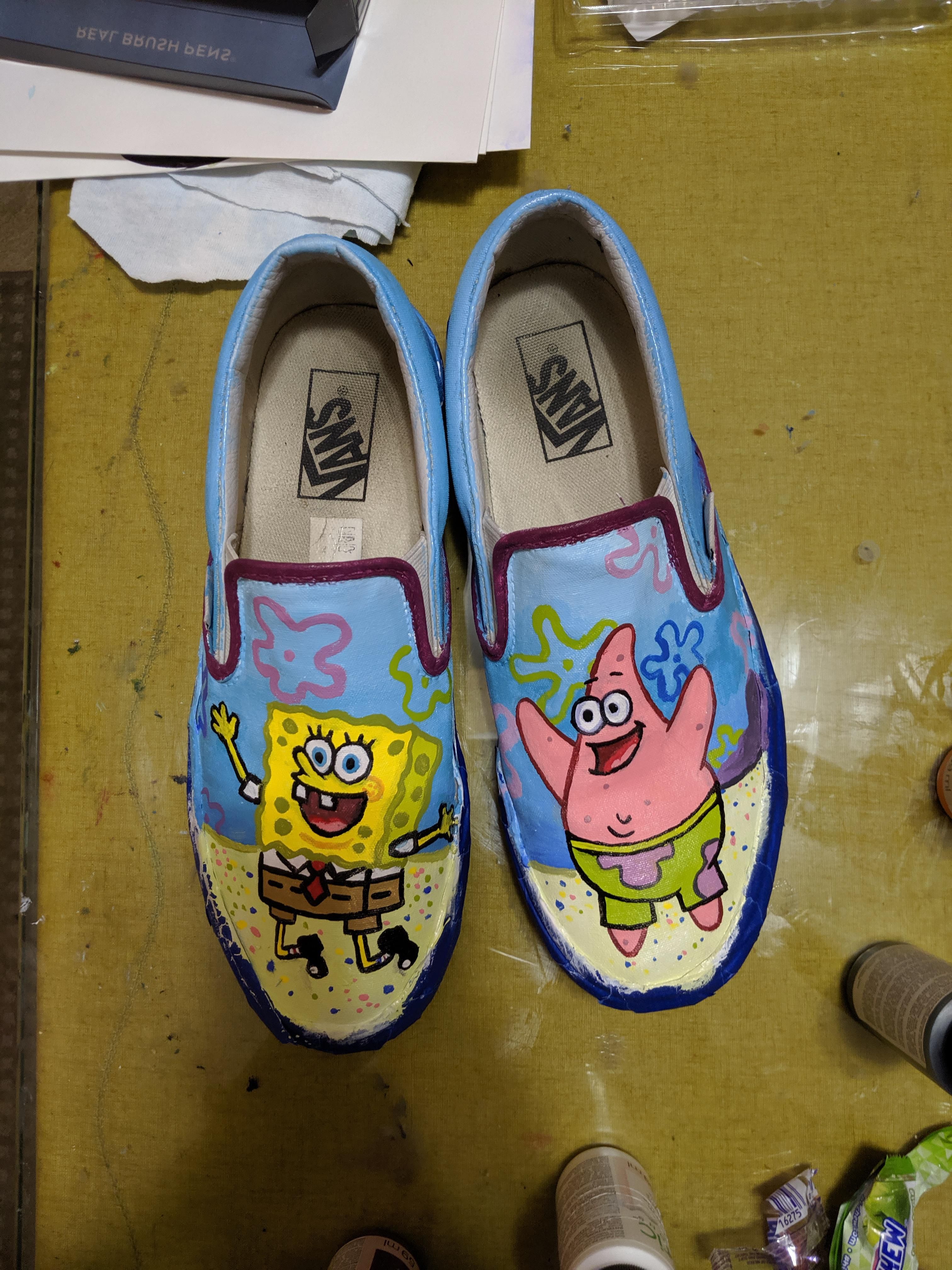 Detail Spongebob Painted Vans Nomer 14