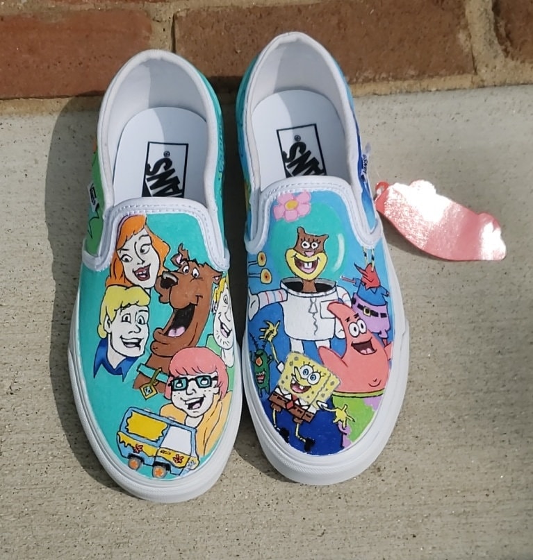 Detail Spongebob Painted Vans Nomer 42