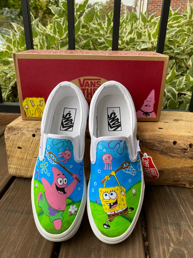 Detail Spongebob Painted Vans Nomer 7