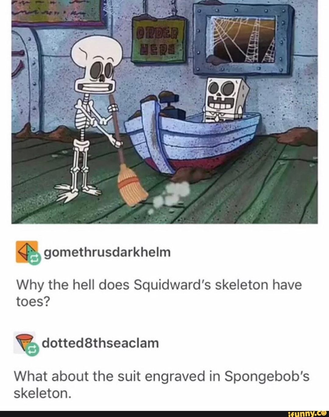 Detail Spongebob Skeleton Meme Nomer 2