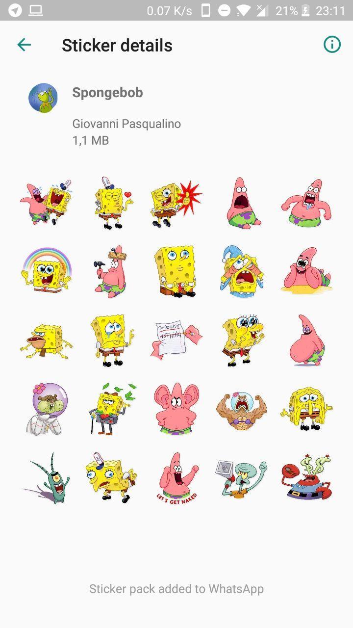 Detail Spongebob Stickers Whatsapp Nomer 3