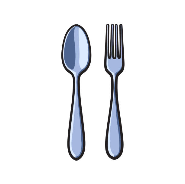 Detail Spoon And Fork Clipart Nomer 21