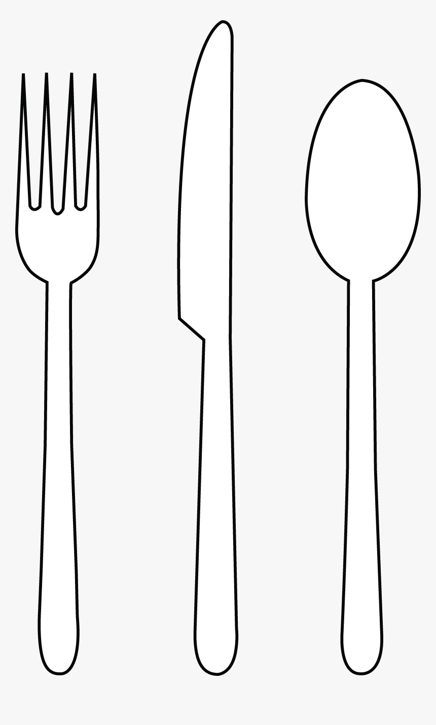 Spoon And Fork Clipart Black And White - KibrisPDR