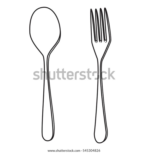 Detail Spoon And Fork Clipart Black And White Nomer 47