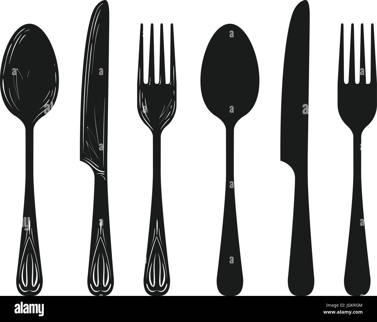 Detail Spoon And Fork Silhouette Nomer 16