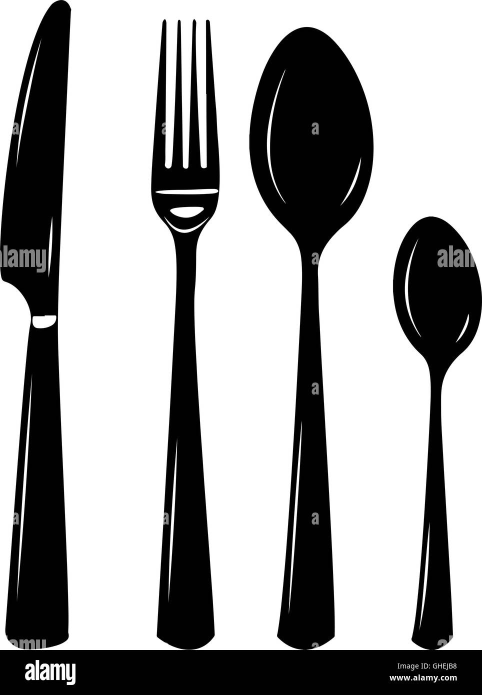 Detail Spoon And Fork Silhouette Nomer 38