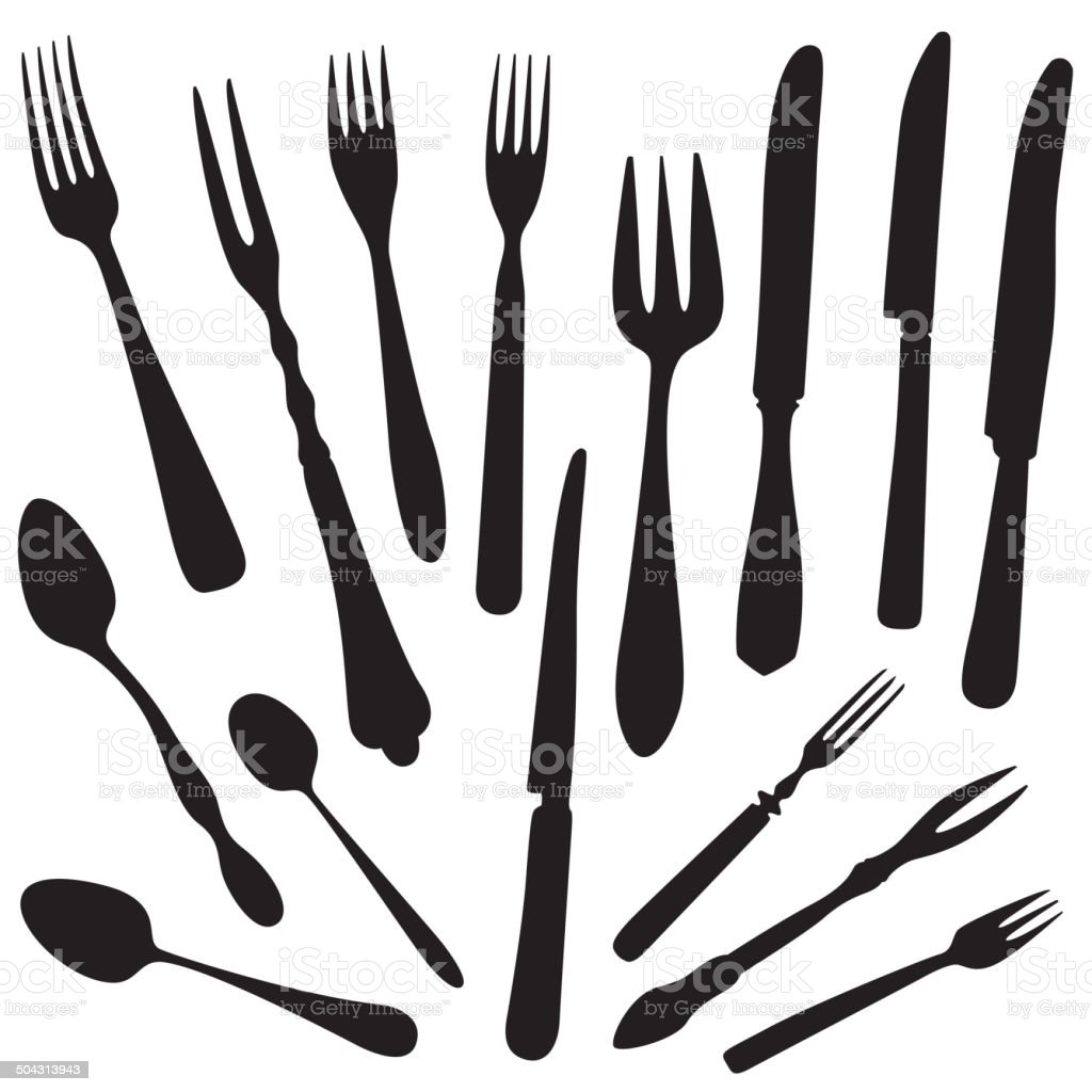 Detail Spoon And Fork Silhouette Nomer 41