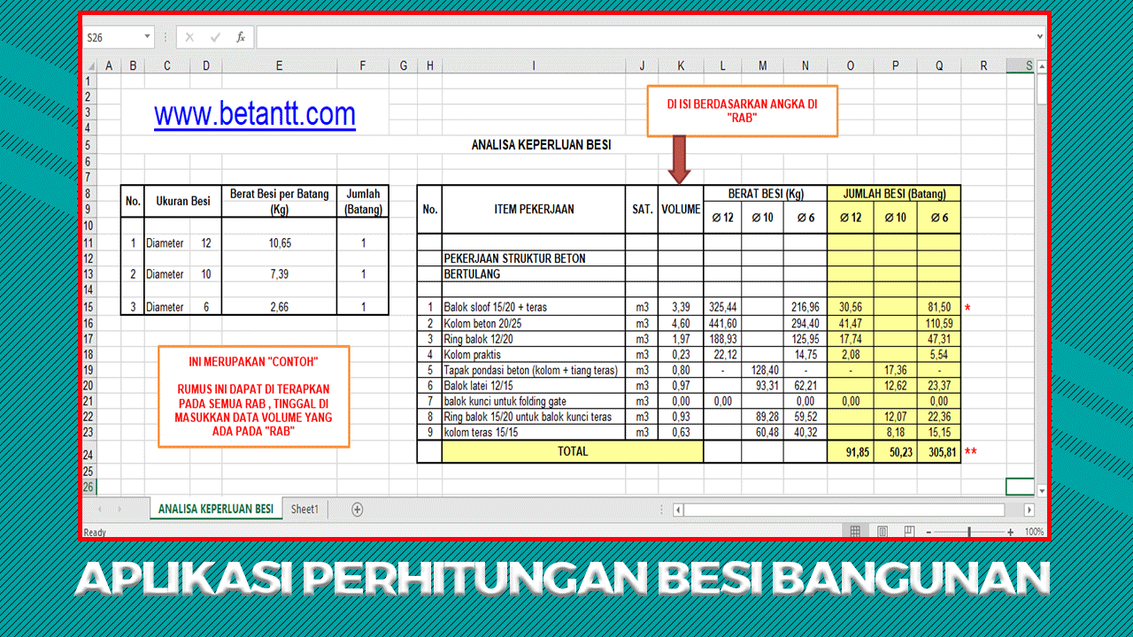 Detail Spreadsheet Excel Teknik Sipil Nomer 26