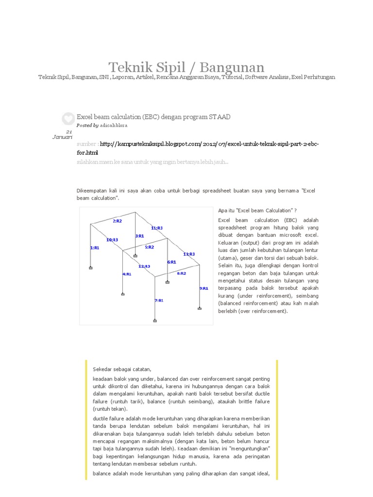 Detail Spreadsheet Excel Teknik Sipil Nomer 40