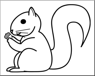 Detail Squirrel Clipart Black And White Nomer 21