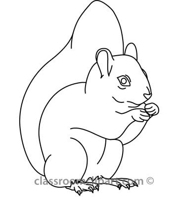 Detail Squirrel Clipart Black And White Nomer 23