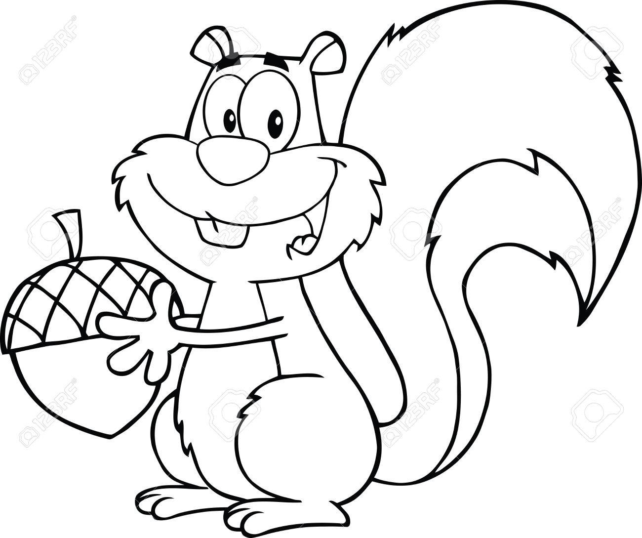 Detail Squirrel Clipart Black And White Nomer 30