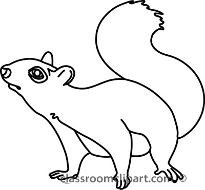 Detail Squirrel Clipart Black And White Nomer 9