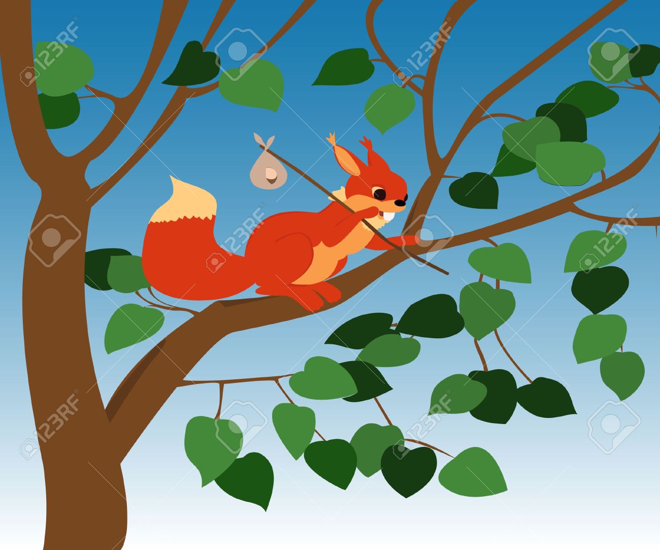 Detail Squirrel In Tree Clipart Nomer 15