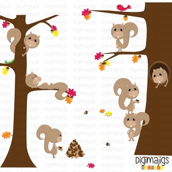 Detail Squirrel In Tree Clipart Nomer 37