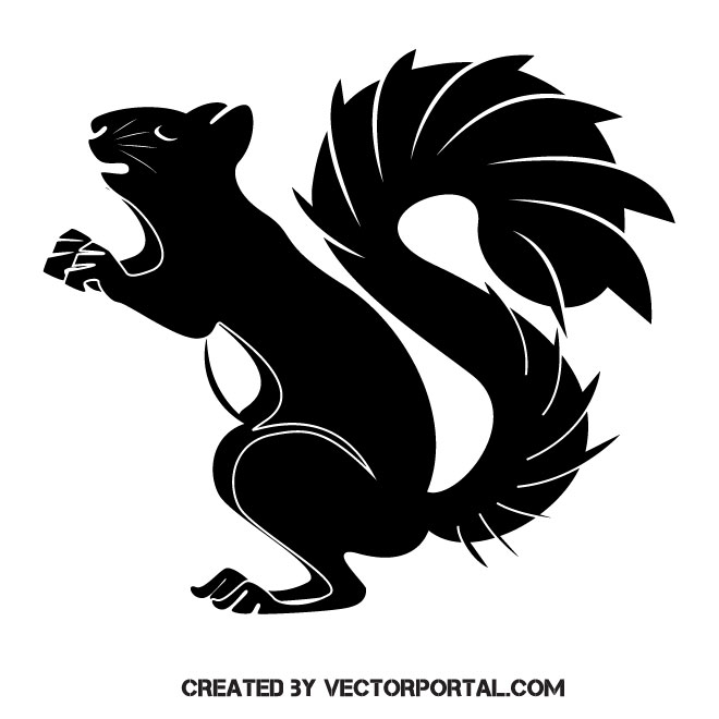 Detail Squirrel Silhouette Vector Nomer 29
