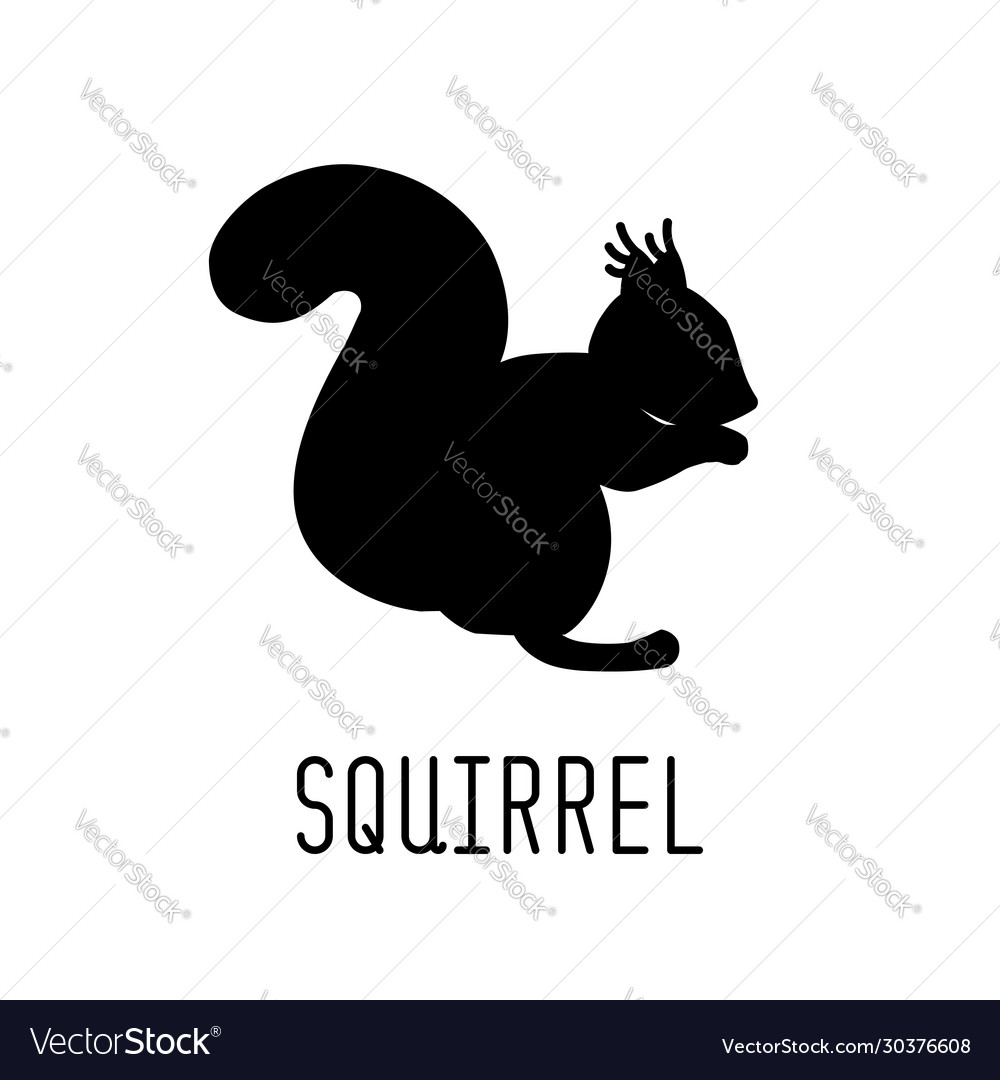 Detail Squirrel Silhouette Vector Nomer 30