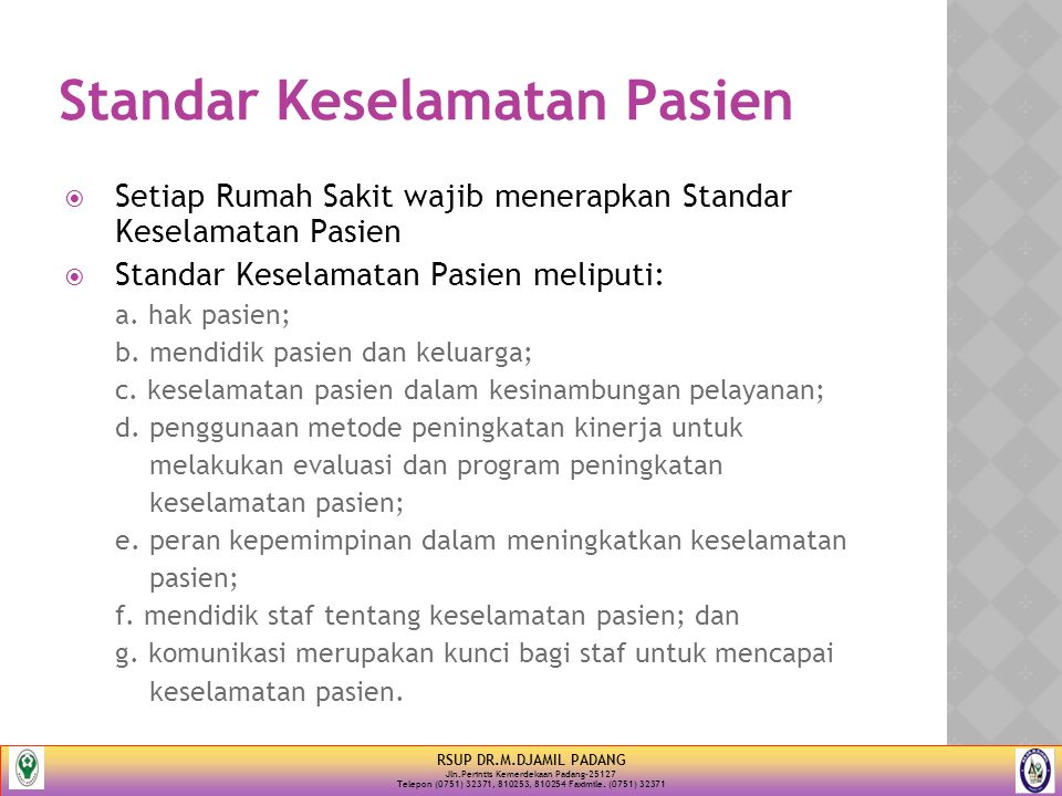 Detail Standar Keselamatan Pasien Rumah Sakit Nomer 9