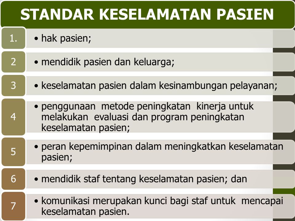 Detail Standar Keselamatan Pasien Rumah Sakit Nomer 11